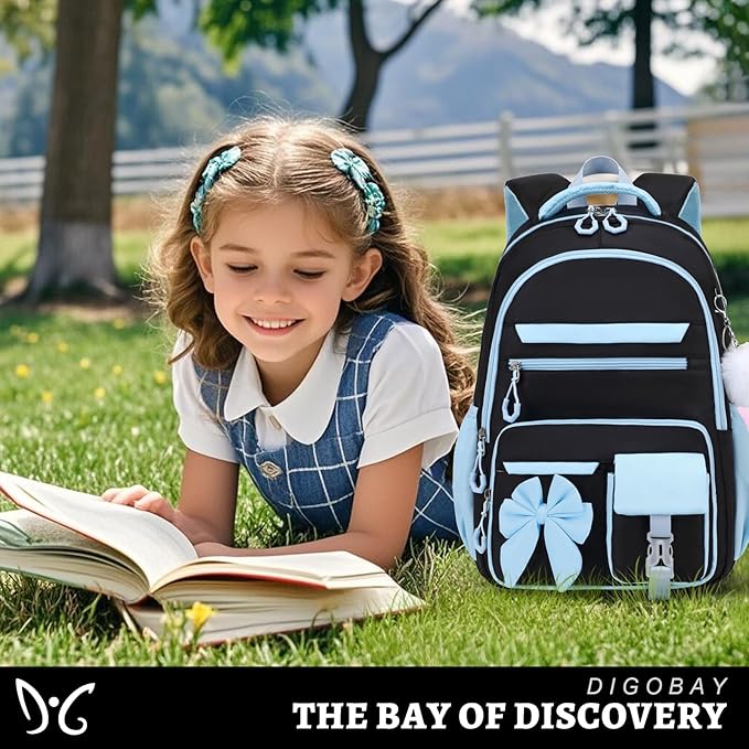 DIGOBAY Backpack for Girls, 3PCS Girls Backpack for School with Lunch Bag Pencil Case, Cute Kids Teens Bookbag for Kindergarten Elementary Preschool Middle School