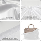 10 Pack Dust Bags for Purses and Handbags, Silk Dust Cover Storage Bag with Drawstring Travel Storage Pouch for Handbag Purse Shoes Boots (White, 23.6 × 19.6 in)