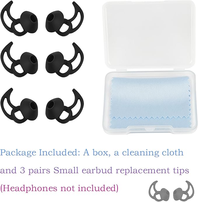 Small Earbud Replacement Tips Silicone Earbud Tips Eartips Compatible with Bose Quietcomfort and Sport Headphone Ear Tips Ear Bud Covers 3 Pairs