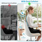 TranquilRelax XLarge Seat Cushion, Memory Foam Cushion for Long Sitting Hours on Office Chair, Home & Car, Non-Slip Chair Pad for Relieving Back & Sciatica & Hip & Coccyx Pain (Khaki)
