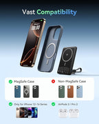 INIU Magnetic Portable Charger, Ultra Slim Qi2 Certified 5000mAh 20W Magnetic Power Bank, USB C in&Out Wireless Battery Pack with Foldable Stand, Phone Charger, Only for iPhone 16/15/14/13/12 Series