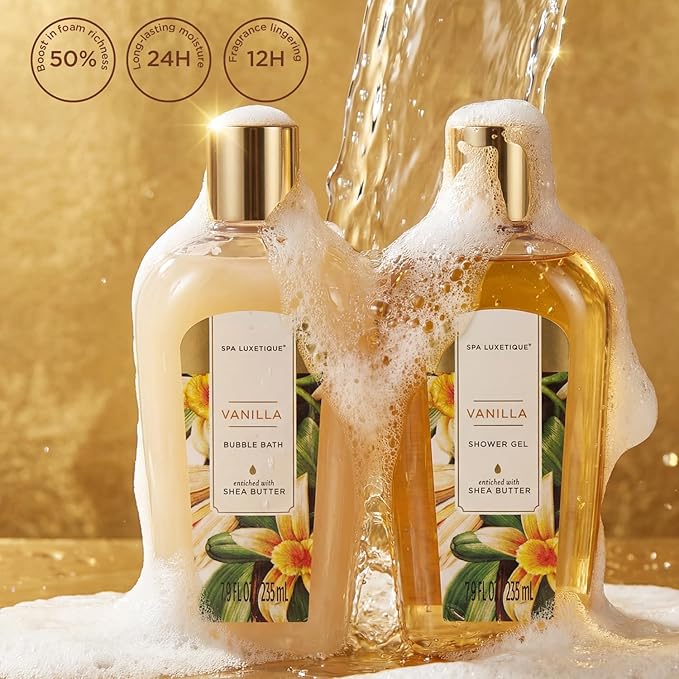 Gift Baskets for Women, Spa Gifts for Women, 15pcs Vanilla Bath Sets with Bath Bomb, Body Lotion, Mothers Day Gifts for Mom, Birthday Gifts for Her