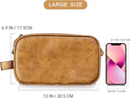 Elviros Toiletry Bag for Men, Large Travel Shaving Dopp Kit Water-resistant Bathroom Toiletries Organizer PU Leather Cosmetic Bags