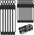 Silicone Cable Ties Cord Organizer for Cable Management, 16PCS 4.2" and 7.1" Reusable Cable Organizer Electronic Accessories for Home, Office, Kitchen, School, Travel (Black)