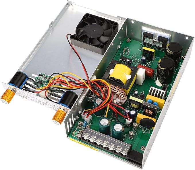 DROK 48V Power Supply, AC 110V/220V to DC 0-48V 0-10A 480W Buck Converter, Volt Amp Adjustable Adapter Regulated 5V 12V 24V 30V 36V 48V Volt Switching Voltage LED Transformer Charger for Computer