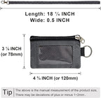 CHENSPRX Minimalist RFID Blocking Small Wallet with ID Window,WaterResistant Zip Id Case Wallet with Lanyard Keychain for Cards,Cash,Travel,Women,Men