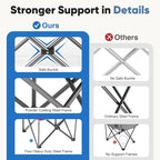 NEWBULIG Oversized Folding Camping Chair for Adults, Portable Outdoor Collapsible Chairs, 500 LBS Heavy Duty Support, with Cup Holders, for Lawn, Fishing, Hiking, Red