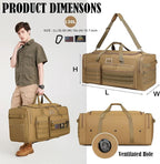 130L Extra Large Duffle Bag for Men, Heavy Duty Duffle Bag for Travel, Large Sports Gym Equipment Bag for Hockey Football Soccer Baseball Basketball & Team training, 130L, Brown