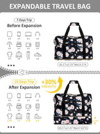 Expandable Travel Duffle Bags Weekender Overnight Bags for Women Men Hospital Bag for Women Labor Delivery with Toiletry Bag Waterproof