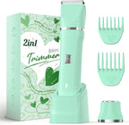 Risina Bikini Trimmer for Women - Pubic Hair Trimmer for Women, Gentle Dual Head Electric Shaver for Private Area and Bikini Line, IPX7 Waterproof, Cordless Rechargeable, Self-Care Gifts for Women