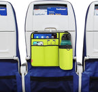 Airplane Seat Back Organizer & Storage, Airplane Tray Table Cover for Personal Items, Airline Seat Hanging Pockets Media Pouch,Reusable Travel Essentials,Fits Tablets,Cell Phone,Water Bottle (Green)
