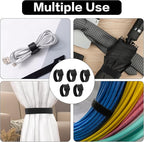 50 Pcs Reusable Cable Ties for Cords, 6" Hook and Loop Adjustable Cord Straps, Reusable Zip Ties, Wire Organizers for Cords Electrical Cord Management Office Home Computer PC Cable Management(Black)