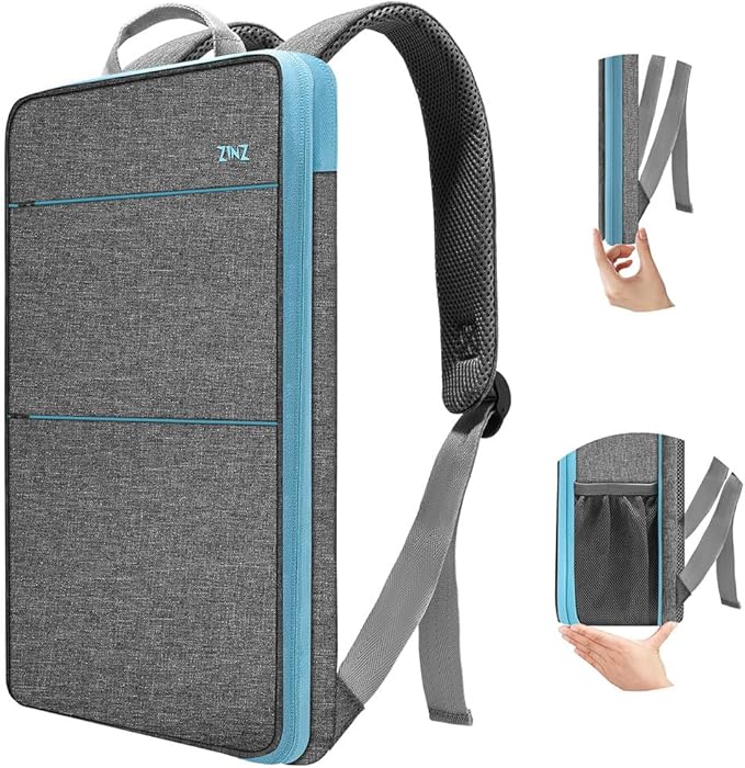 ZINZ Slim & Expandable Laptop Backpack Water Resistant Backpack Travel Backpack Compatible with MacBook Air/Pro/Neo 13-14 inch, XPS 13/14, Surface 13.5" and Most 13-14 Notebooks，G01BL01