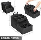 MULISOFT Car Seat Organizer- Backseat Car Organizer with 12 Storages Compartments and 2 Cup Holders, Organizers and Storage, Front Seat for Travel Kids,Black