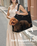 Pecute Dog Purse Carrier, Dog Carrier with Pockets for Small Dogs, Fits Dogs 8.8 lbs to 13 lbs, Cat and Puppies Tote Bag, Outing, Travel, Vet, XL,16.9" L x 7.9" W x 13.8" H, Black