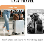 Multi Use Strong Adjustable Luggage Connector Straps for Suitcases,2 Pack Flexible Luggage Accessories Elastic Fastening Bag Strap (Black)