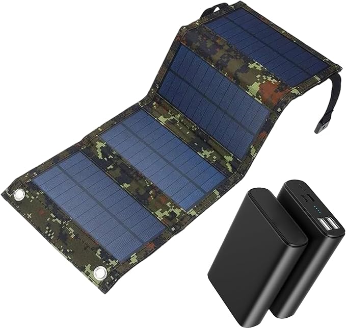 Foldable Solar Panel - 15W Solars Panel Charger with USB Port, Camping Solars Energy Charger | Travel Stellar Supply, Outdoor Hiking Solar Charging Pack for Picnic, Fishing, Backpack Adventures