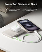 Belkin MagSafe Power Bank 5,000mAh, Ultra-Slim Portable Charger Magnetic Back Supports MagSafe Accessories On-The-Go, Wireless Battery Pack w/USB C Cable for iPhone 17, Pixel 10, Travel - Sand
