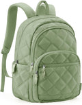 BAGSMART Travel Laptop Backpack, College Backpack for Women, Quilted Small Computer Bookbag, Water-Resistant 15.6 Inch Laptop Casual Bag, Green
