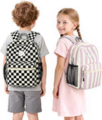 STEAMEDBUN Corduroy Kids Backpack for Boys Girls 3-8, Boys Backpack for Elementary Kindergarten - Checkered