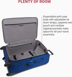 SWISSGEAR Sion Softside Expandable Spinner Luggage Durable Lightweight Travel Suitcase, Blue, Checked-Large 29-Inch