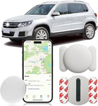 Car GPS Tracking Device for Vehicles,Cars etc,Real Time Vehicle Tracker with Magnetic Case,Work with Apple Find My(iOS Only),No Monthly Fee (White,1PCS)