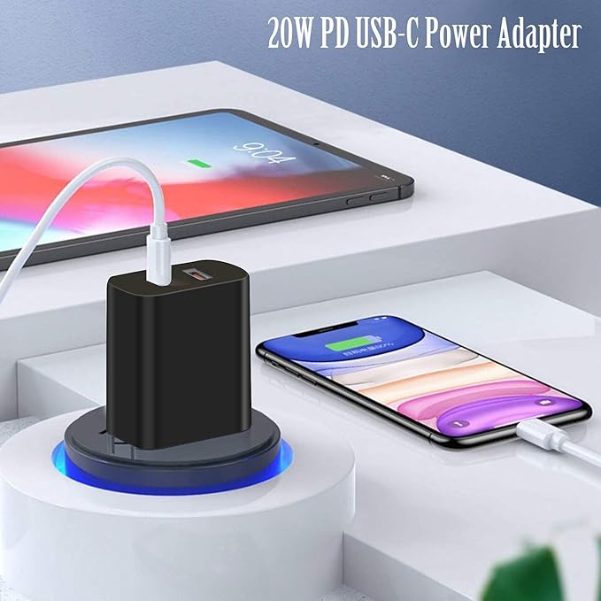 3 Pack USB C Charger Block,20W USB-C & USB-A Port Charger，for i Phone 17/16/15/14/13/12/11/X/8, i Pad and More