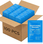 100 Pack Travel Laundry Detergent Bulk, Portable Single Use Liquid Laundry Soap, Verbena Scented, 20ml Mini Individual Pack TSA Approved Travel Size for Traveler, Cruise, Hostel & Camping Essentials
