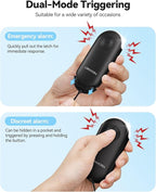 TECKNET Personal Safety Alarm, Rechargeable Personal Alarms for Women, 130dB Self Defense Keychain Alarm with Extra Loud Siren & Strobe Light , Gift for Women, College Girls, Teenagers, Seniors(Black)