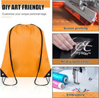 Grneric 60 Pieces Drawstring Backpack Bulk Cinch Sackpack Ployster Drawstring Bags for Gym Party Trip(Orange)