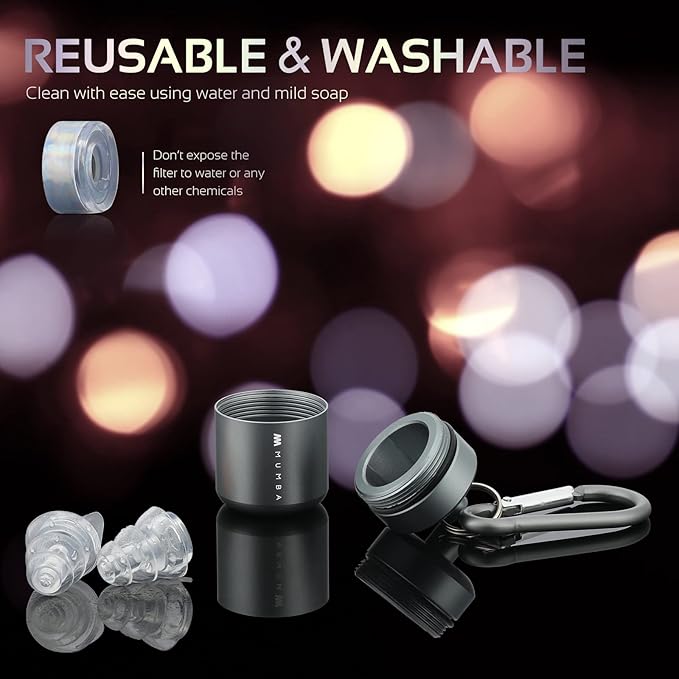 High Fidelity Concert Earplugs, Reusable Musicians Ear Plugs, 24dB Advanced Filter Technology Ear Protection for Music Festivals, DJs, Musicians