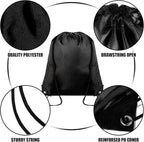 Grneric 60 Pieces Drawstring Backpack Bulk Cinch Sackpack Ployster Drawstring Bags for Gym Party Trip(Black)