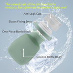 1oz Silicone Travel Bottles for Toiletries (4-Pack), TSA Approved Leakproof Toiletry Bottles with Locking Lid, Refillable Travel Size Containers for Shampoo, Body Wash, Camping & Trips (White,Green)