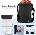Drawstring Backpack with Mesh Pockets String Gym Bag Sackpack Sandproof Water Resistant Beach Backpack for Men Women