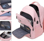 Volher Laptop Backpack,Business Travel Anti Theft Slim Durable Laptops Backpack,Water Resistant College Computer Bag for Women & Men Fits 15.6 Inch Laptop and Notebook-Light Pink