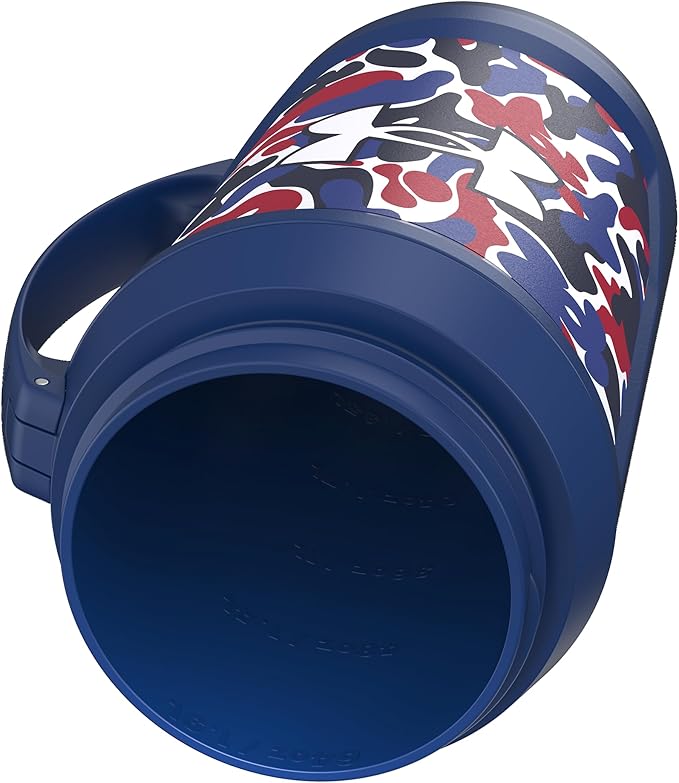 Under Armour Insulated Water Bottle with Handle & Fence Hook, Half Gallon Sports Water Jug, Leak-Resistant & BPA-Free for Baseball, Football & Gym - Royal Hypercamo, 64oz