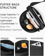 WESTBRONCO Puffer Fanny Packs for Women Quilted Nylon Waterproof Belt Bag with 2 Zipper, Puffy Crossbody Bag with Adjustable Strap, 1L Waist Bag for Travel Daily