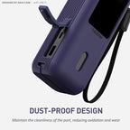SIKAI CASE Silicone Case for Anker Laptop Power Bank (25,000mAh 165W) with 1/4" Nut Hole, SD/SIM Card Storage, Display Protection&Dustproof, Travel Protective Cover for Anker A1695 Power Bank (Purple)
