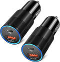 Car Charger USB C, 2 Pack 36W Dual Ports USB-A & USB-C Car Charger Adapter QC/PD 3.0 Fast Charging Cigarette Lighter Phone Plug for iPhone 17 16e 15 Pro Max Galaxy Pixel Android Cargador para Carro