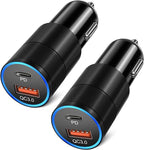 Car Charger USB C, 2 Pack 36W Dual Ports USB-A & USB-C Car Charger Adapter QC/PD 3.0 Fast Charging Cigarette Lighter Phone Plug for iPhone 17 16e 15 Pro Max Galaxy Pixel Android Cargador para Carro