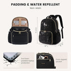 LOVEVOOK Lunch Backpack with Lunch Compartment,15.6Inch Laptop Work Travel Insulated Cooler Backpack Purse,Waterproof College Teacher Lunch Bag Box with Tumbler Holder,Gift for Men Women,Leopard print