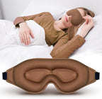 3D Advanced Eye Mask for Sleeping，Ultra Delicate Soft Skin Friendly Eye mask，100% Blackout Sleep Eye Mask for Sleep, Eyelash Extension Sleep mask (Coffee Color)