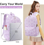 LOIDOU Backpack for Girls School Backpacks Bookbags for Elementary Middle School Women Laptop Backpacks (purple-1, L-17)