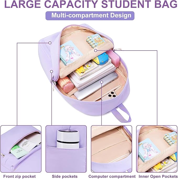 LOIDOU Backpack for Teen Girls Middle-School Primary Elementary Bookbags 17inch Kids Backpack Women laptop Backpack Lightweight Casual Daypack