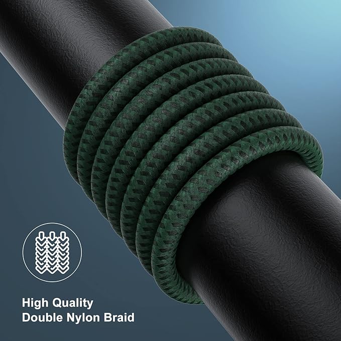 Essri for Phone Charger Cord 3FT 2Pack,USB to Lighting Cable 3 Feet, Nylon Braided Long Charging Cable 3 Foot Compatible with iPhone 14/13/12/11/X/XS/XR/16/Pad - Green