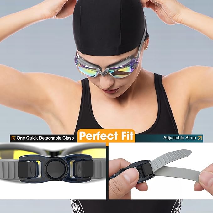 Braylin Swim Goggles, 2-Pack Swimming Goggles, Anti Fog, No Leaking For Adult Women Men Youth