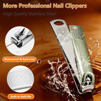 Nail Clippers Set 7 Pcs, Stainless Steel Toenail & Fingernail Clipper Set, Portable Travel Mens Nail Cutter, Manicure Grooming Kit for Men, Women, Gift Ideas (Brown)