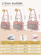 BESBESME Canvas Tote Bag for Women with Zipper & Compartments– Large Work & College Laptop Tote Crossbody Shoulder Bag
