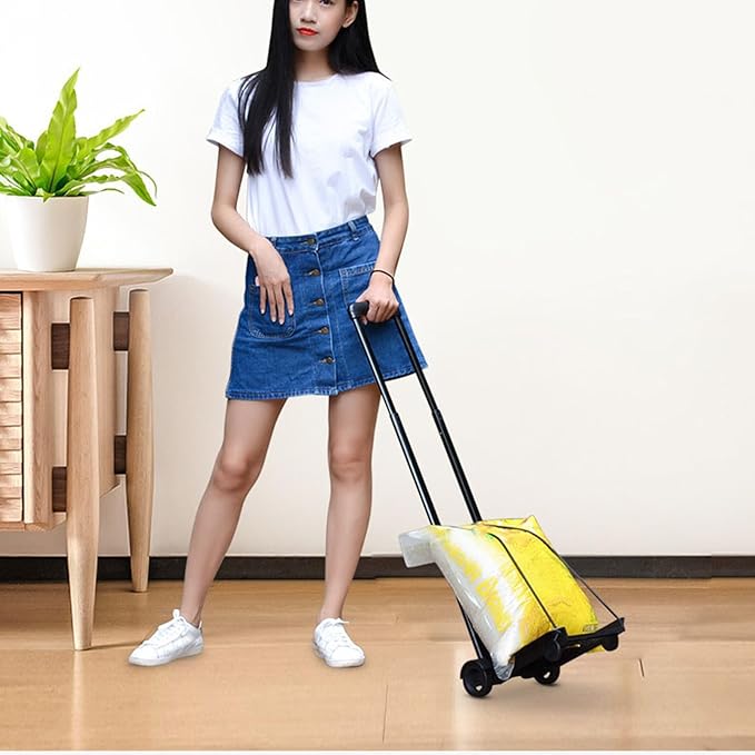 Eujgoov Small Folding Hand Truck 2 Wheels Dolly Portable Luggage Trolley Cart Lightweight for Travel Shopping