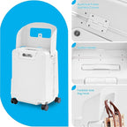 TABU 20" Ride on Luggage with Foldable Seat，Front-Opening Carry On Suitcase with Built-in USB & Type-C Port, TSA Lock and 360° Silent Spinner, for Kids & Adults, White